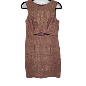 ADRIANNA PAPELL Elegant Gold Sleeveless Dress